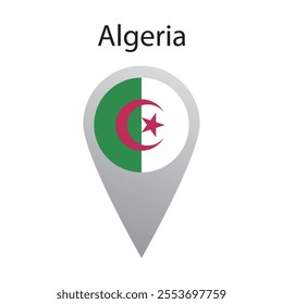 Location pin icon of Alderney flag. Simple vector illustration.