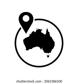 Location pin icon in Australia. Australia pin and map design vector for icons, logos, symbols, templates, or websites.