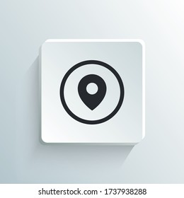 Location pin icon with circle line vector clip art illustration