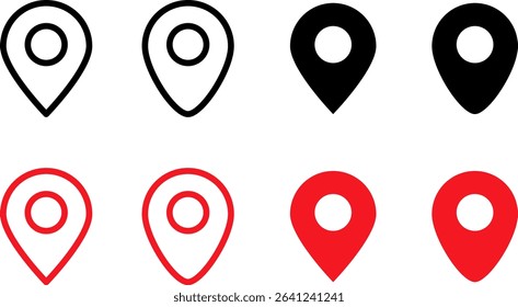 Location pin icon collection set.