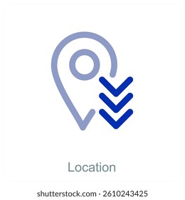 Location and pin icon concept