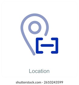 Location and pin icon concept
