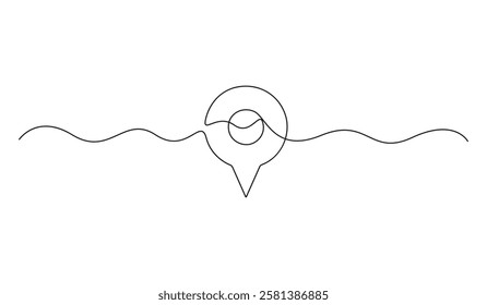 Location pin icon continuous single line drawing vector illustration