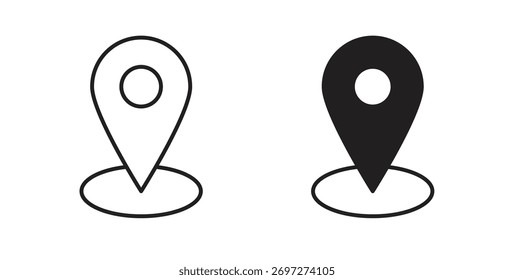 Ícone de pin de local com traçado editável e pacote de vetor plano