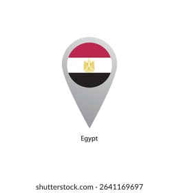 Location Pin icon of Egypt flag. Simple vector illustration.