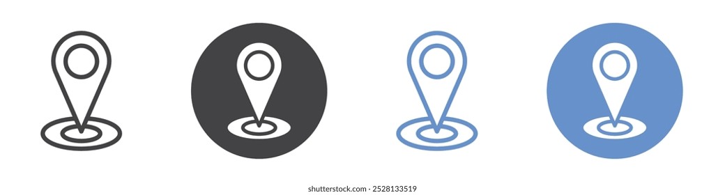 Localização pin icon Flat art em preto e branco isolado