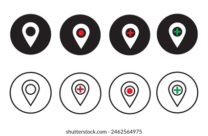 Location Pin Icon flat design, editable and color changeable