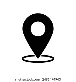 Location pin icon flat vector illustration design