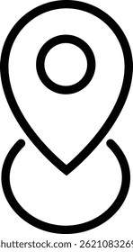 Location pin icon illustration representing map marker and navigation point