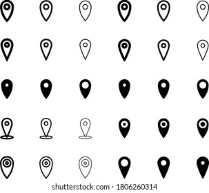 Juego de ilusiones de icono de anclaje de posición