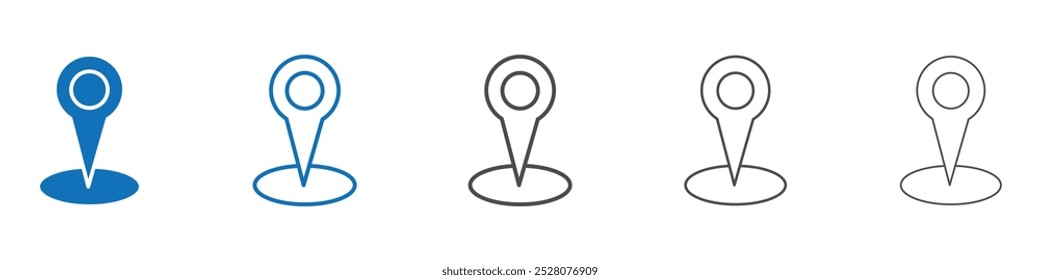 Location pin icon Isolated flat vector in outline