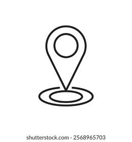 Location pin icon Isolated flat vector in outline