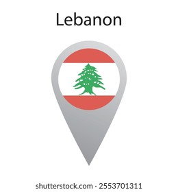 Location pin icon of Lebanon flag. Simple vector illustration.