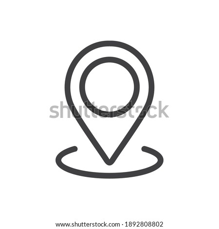 Location pin icon in line style, gps position sign. vector Illustration, 