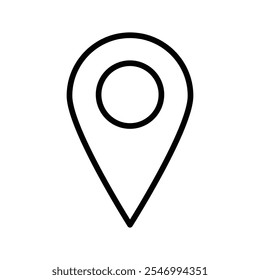 Location pin icon linear logo isolated