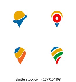 Location pin icon logo design inspiration vector template