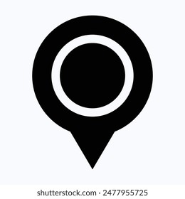 Location Pin Icon, Map And Navigation Icon. Isolated Silhouette Vector Icon.