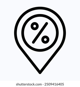 Location Pin Icon, Map And Navigation Icon. Isolated Lineal Vector Icon.
