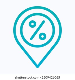 Location Pin Icon, Map And Navigation Icon. Isolated Lineal Gradient Icon.