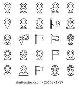 Location Pin Icon, Map And Navigation Icon. Isolated Silhouette Vector Icon.