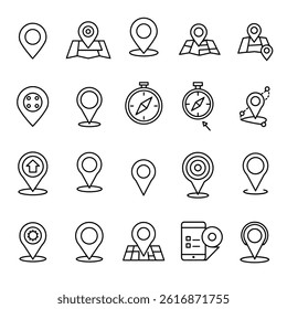 Location Pin Icon, Map And Navigation Icon. Isolated Silhouette Vector Icon.