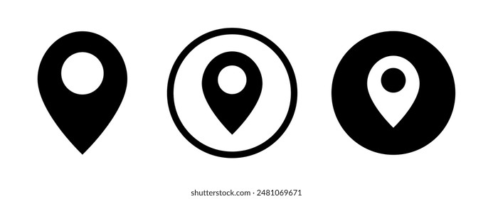 Location pin icon. Map pin place marker. Set of map pointers