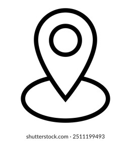 Location pin icon. Map pin place marker pointer. GPS app sign. Directional Guide Symbol. Navigation sign. Black vector icon.