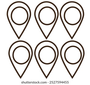 Location pin icon. Map pin place marker. Location icon. Map marker pointer icon set. GPS location symbol collection. Flat style - stock vector.