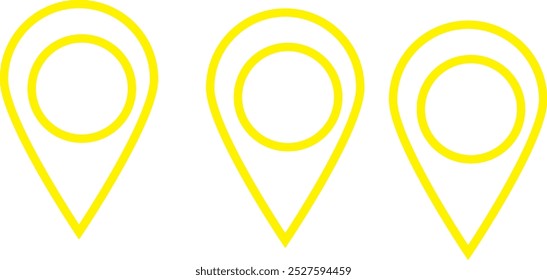 Icono de pin de Locación. Marcador de lugar de pin de mapa. Icono de Locación. Conjunto de iconos de puntero de marcador de mapa. Símbolo de ubicación GPS colección. Estilo plano - Vector de stock.