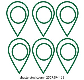 Location pin icon. Map pin place marker. Location icon. Map marker pointer icon set. GPS location symbol collection. Flat style - stock vector.