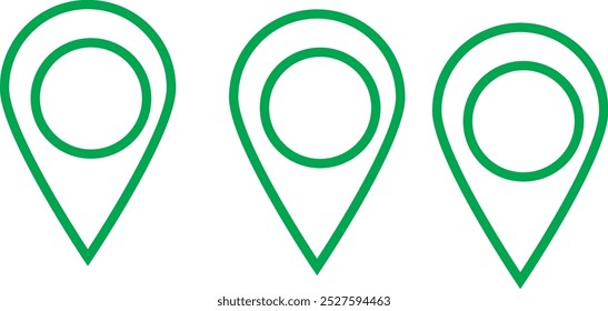 Location pin icon. Map pin place marker. Location icon. Map marker pointer icon set. GPS location symbol collection. Flat style - stock vector.