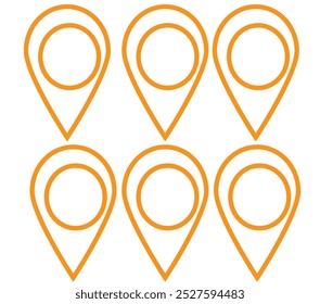 Icono de pin de Locación. Marcador de lugar de pin de mapa. Icono de Locación. Conjunto de iconos de puntero de marcador de mapa. Símbolo de ubicación GPS colección. Estilo plano - Vector de stock.