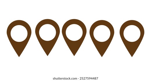 Ícone de pin de local. Marcador de lugar do pino do mapa. Ícone Local. Conjunto de ícones do ponteiro do marcador do mapa. Coleção de símbolos de localização GPS. Estilo plano - vetor de ações.