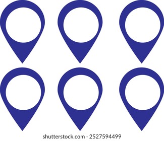 Location pin icon. Map pin place marker. Location icon. Map marker pointer icon set. GPS location symbol collection. Flat style - stock vector.