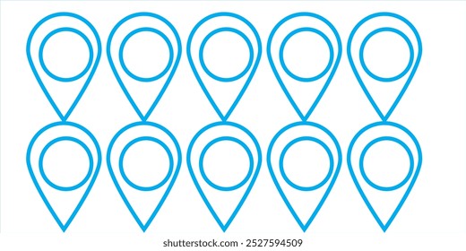 Location pin icon. Map pin place marker. Location icon. Map marker pointer icon set. GPS location symbol collection. Flat style - stock vector.