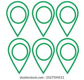 Location pin icon. Map pin place marker. Location icon. Map marker pointer icon set. GPS location symbol collection. Flat style - stock vector.