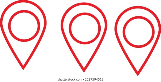 Location pin icon. Map pin place marker. Location icon. Map marker pointer icon set. GPS location symbol collection. Flat style - stock vector.