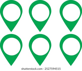 Location pin icon. Map pin place marker. Location icon. Map marker pointer icon set. GPS location symbol collection. Flat style - stock vector.
