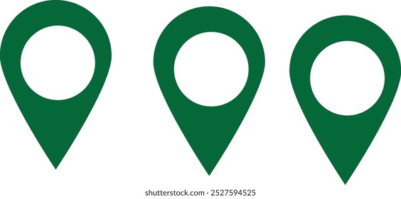Icono de pin de Locación. Marcador de lugar de pin de mapa. Icono de Locación. Conjunto de iconos de puntero de marcador de mapa. Símbolo de ubicación GPS colección. Estilo plano - Vector de stock.