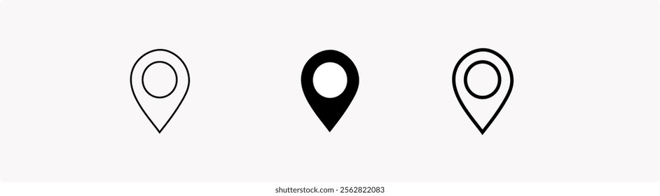  location pin icon. Map pin place marker. Map marker pointer icon set. GPS location symbol 