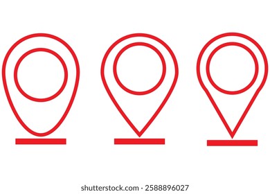 Location pin icon. Map pin place marker. Location icon. Map marker pointer icon set. GPS location symbol collection. Flat style - stock vector.