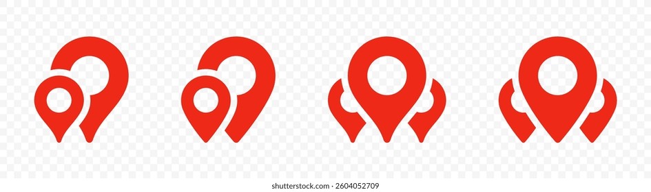 Location pin icon. Map place markers vector design