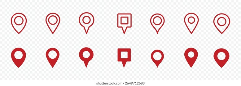 Location pin icon. Map pin place marker. Map marker pointer icon. GPS location symbol. transparent background . 