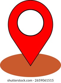 Pin-Symbol für Position. Platzierungsmarkierung für Kartenstift. Vektorgrafik