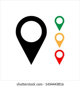 Location Pin Icon, Map Pin Vector Art Illustration