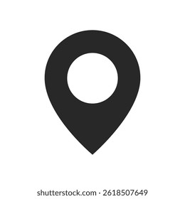 Location pin icon for maps, GPS navigation, mobile app interfaces, travel guides, and digital geolocation or address marking design projects
