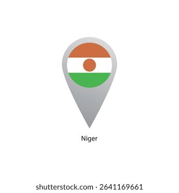 Location Pin icon of Niger flag. Simple vector illustration.