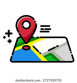 Pin-Symbol auf der Karte für Navigation, Verfolgung, Lieferung und geografische Dienste.