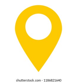location pin icon on white background. location pin point. flat style. yellow location pin symbol. yellow map pointer icon for your web site design, logo, app, UI. 