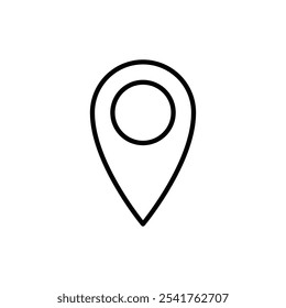 Ícone de pin do local Contorno definido em preto-e-branco
